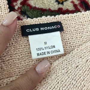 Club‎ Monaco Cropped Sleeveless v-neck Sweater 100% Nylon Excellent Condition